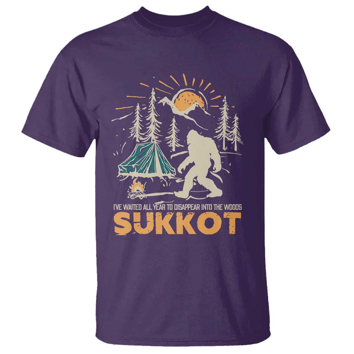 Funny Sukkot T Shirt I've Waited All Year For Sukkot Bigfoot Jewish Holiday - Wonder Print Shop
