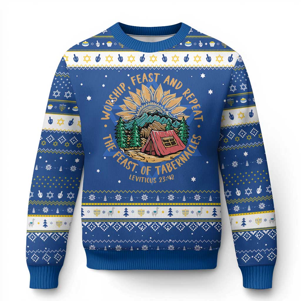 Sukkot Hanukkah Ugly Sweater The Feast of Tabernacles Jewish Holiday - Wonder Print Shop