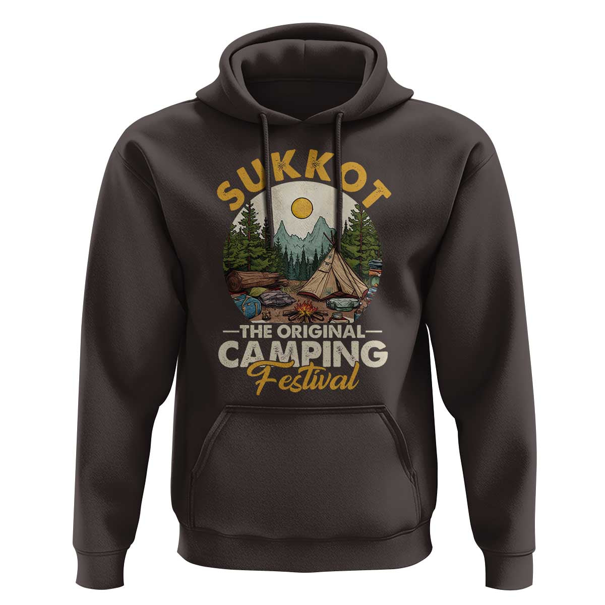 Sukkot Hoodie The Original Camping Festival Vintage Jewish Holiday