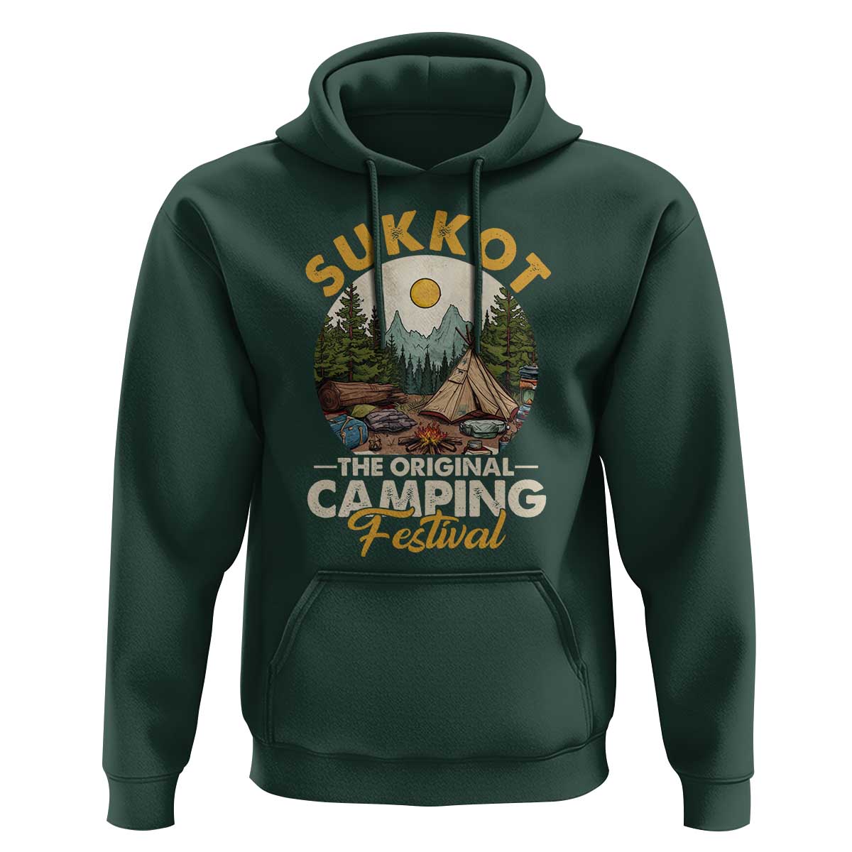 Sukkot Hoodie The Original Camping Festival Vintage Jewish Holiday