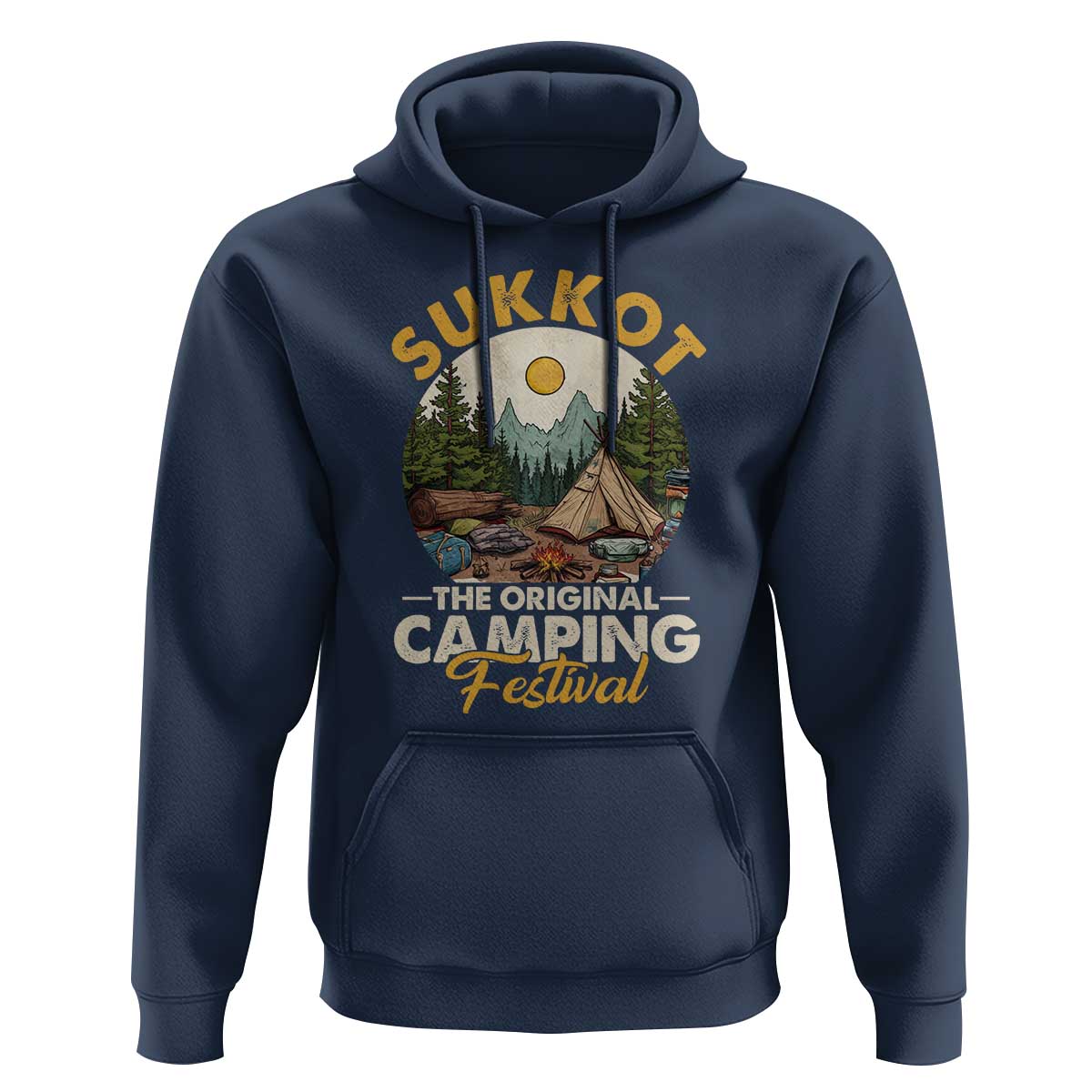 Sukkot Hoodie The Original Camping Festival Vintage Jewish Holiday