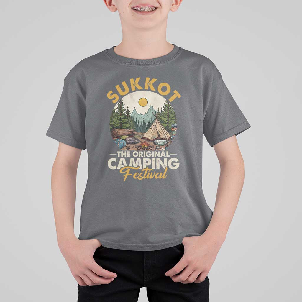 Sukkot T Shirt For Kid The Original Camping Festival Vintage Jewish Holiday - Wonder Print Shop
