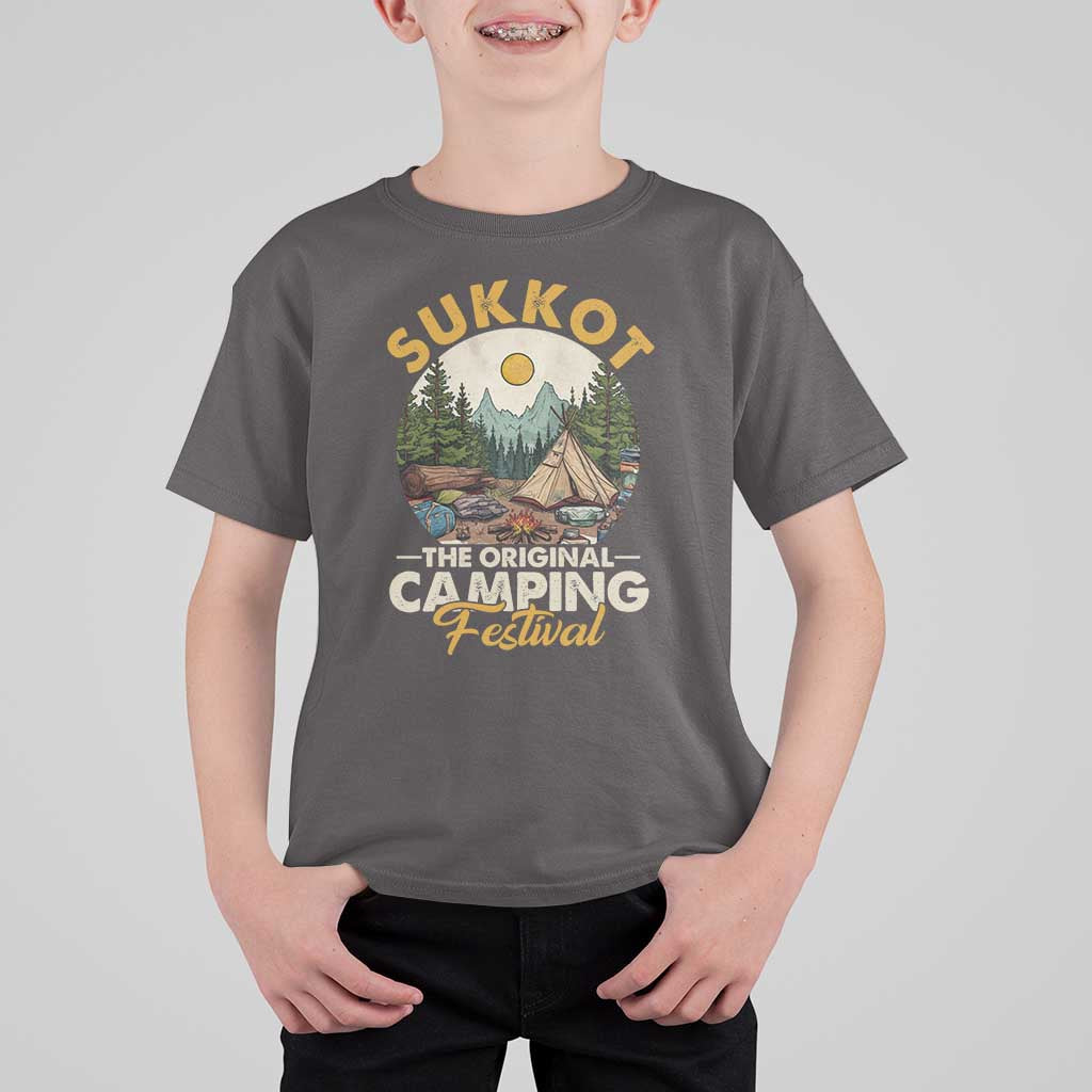 Sukkot T Shirt For Kid The Original Camping Festival Vintage Jewish Holiday - Wonder Print Shop