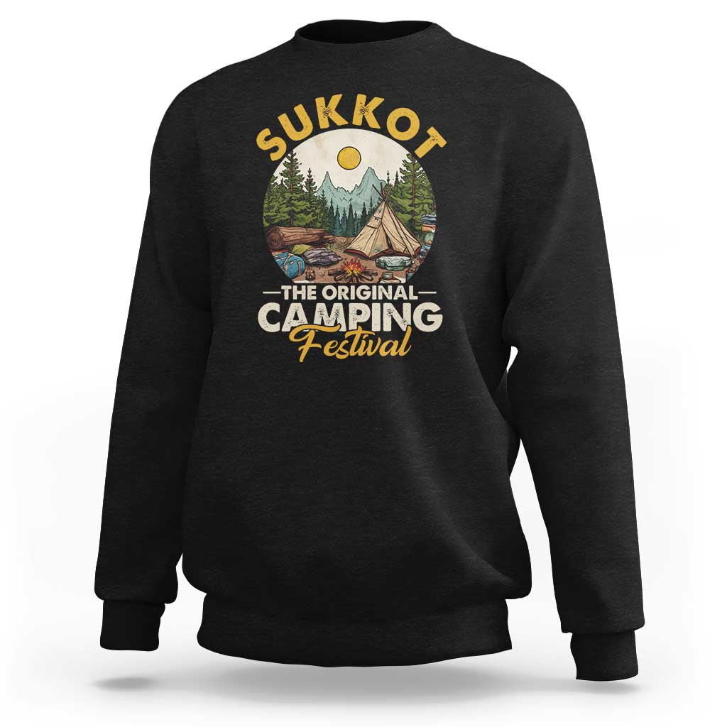 Sukkot Sweatshirt The Original Camping Festival Vintage Jewish Holiday - Wonder Print Shop