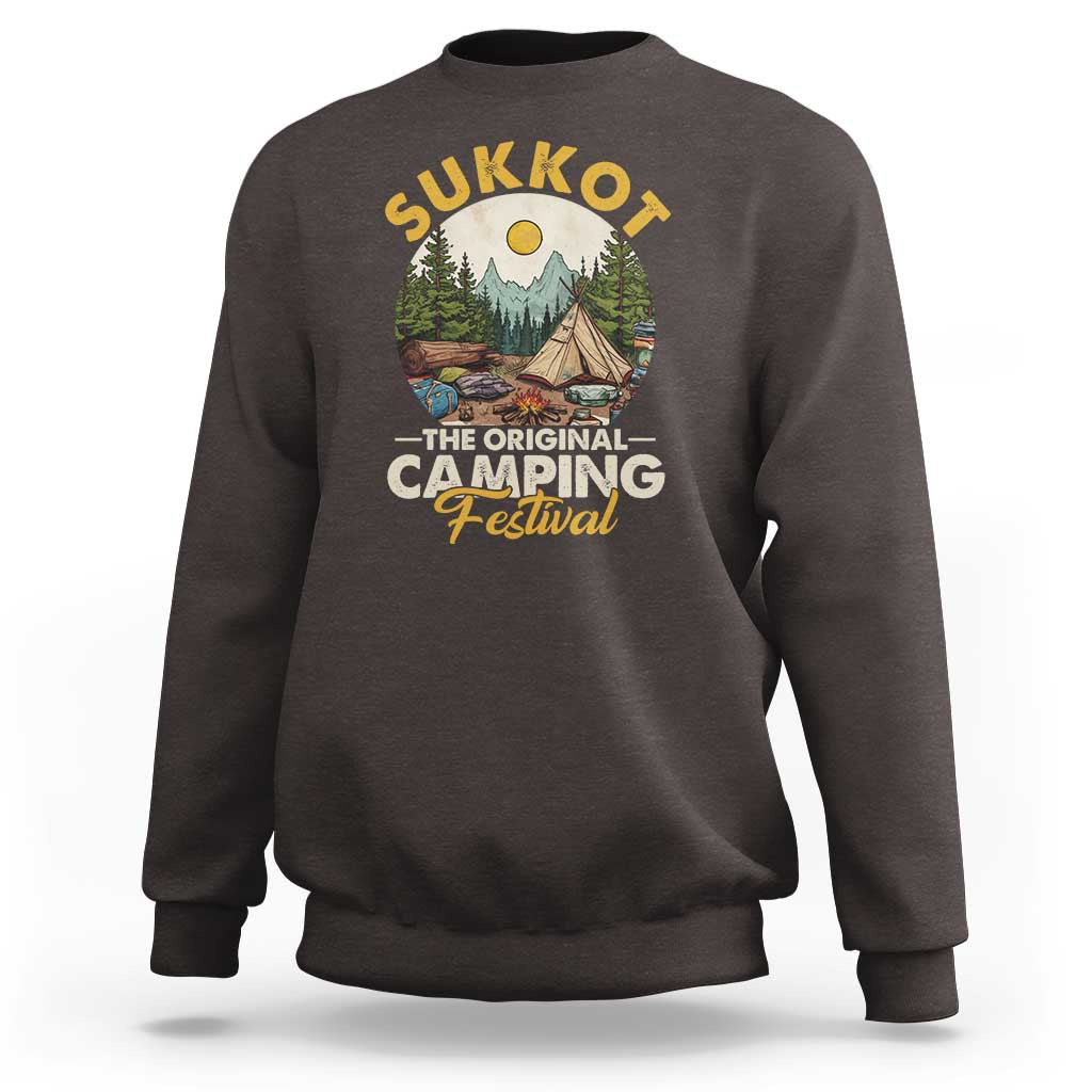 Sukkot Sweatshirt The Original Camping Festival Vintage Jewish Holiday - Wonder Print Shop