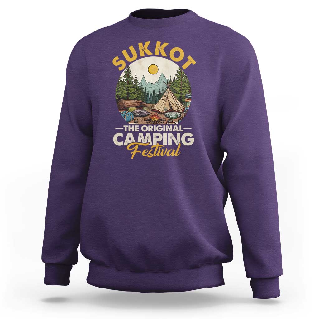 Sukkot Sweatshirt The Original Camping Festival Vintage Jewish Holiday - Wonder Print Shop
