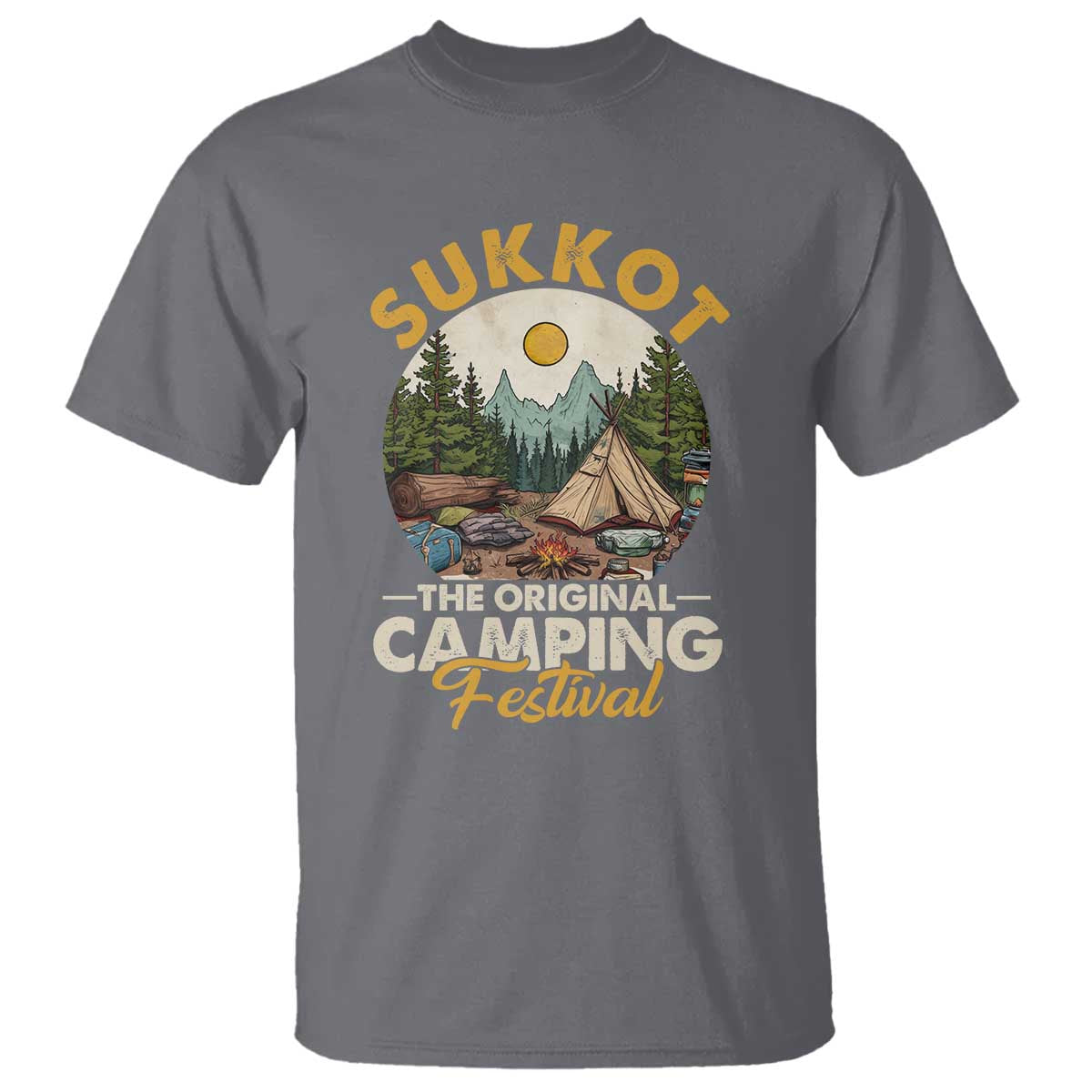 Sukkot T Shirt The Original Camping Festival Vintage Jewish Holiday - Wonder Print Shop