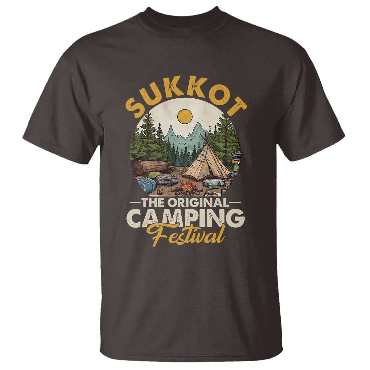 Sukkot T Shirt The Original Camping Festival Vintage Jewish Holiday - Wonder Print Shop