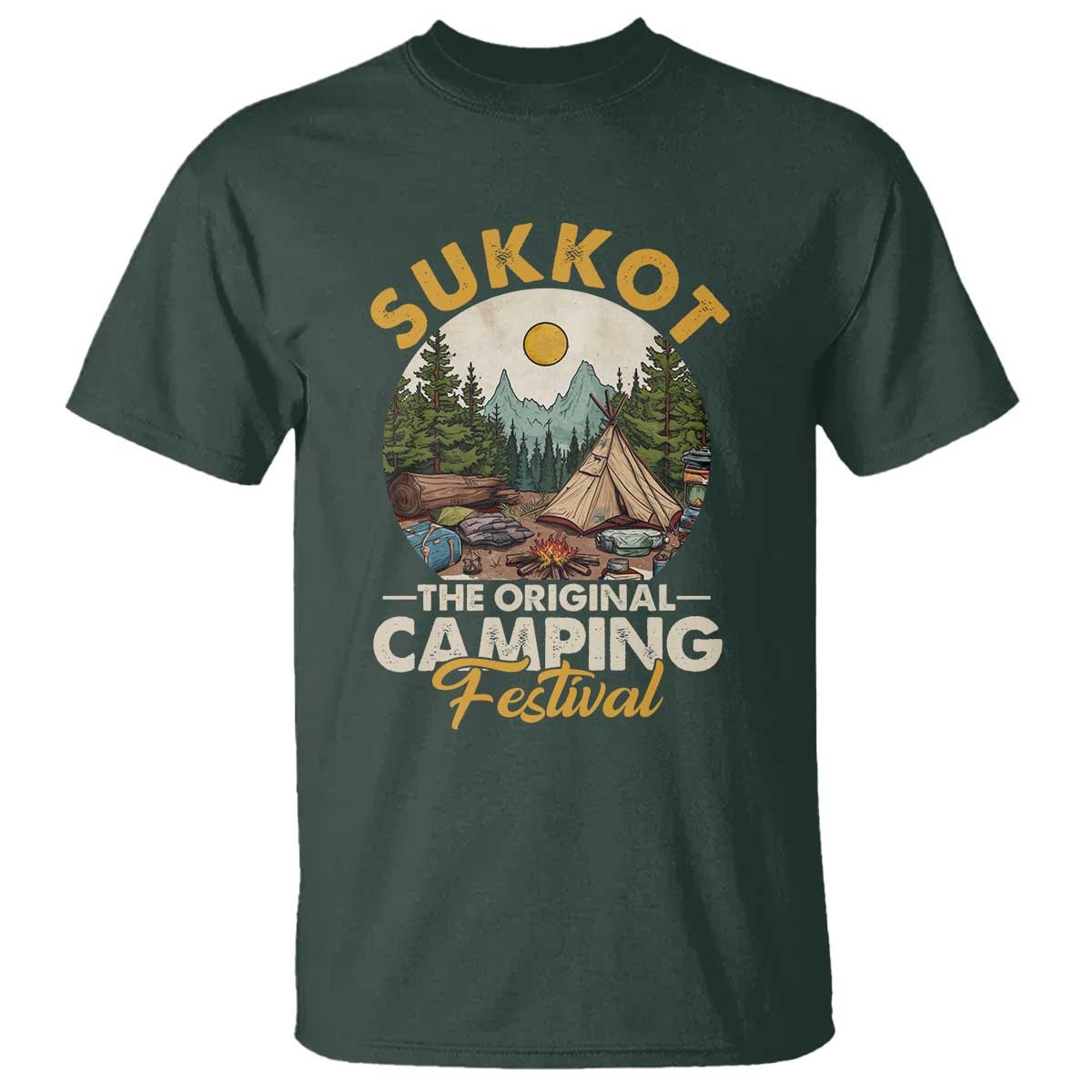 Sukkot T Shirt The Original Camping Festival Vintage Jewish Holiday - Wonder Print Shop