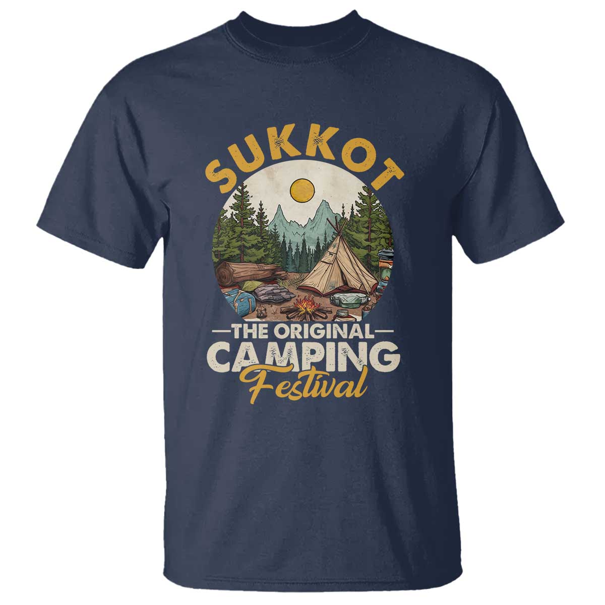 Sukkot T Shirt The Original Camping Festival Vintage Jewish Holiday - Wonder Print Shop