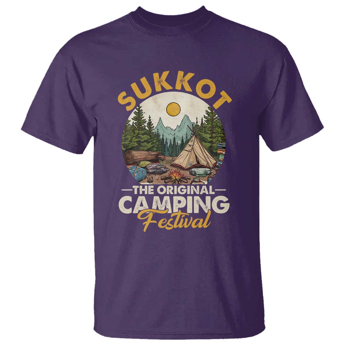 Sukkot T Shirt The Original Camping Festival Vintage Jewish Holiday - Wonder Print Shop