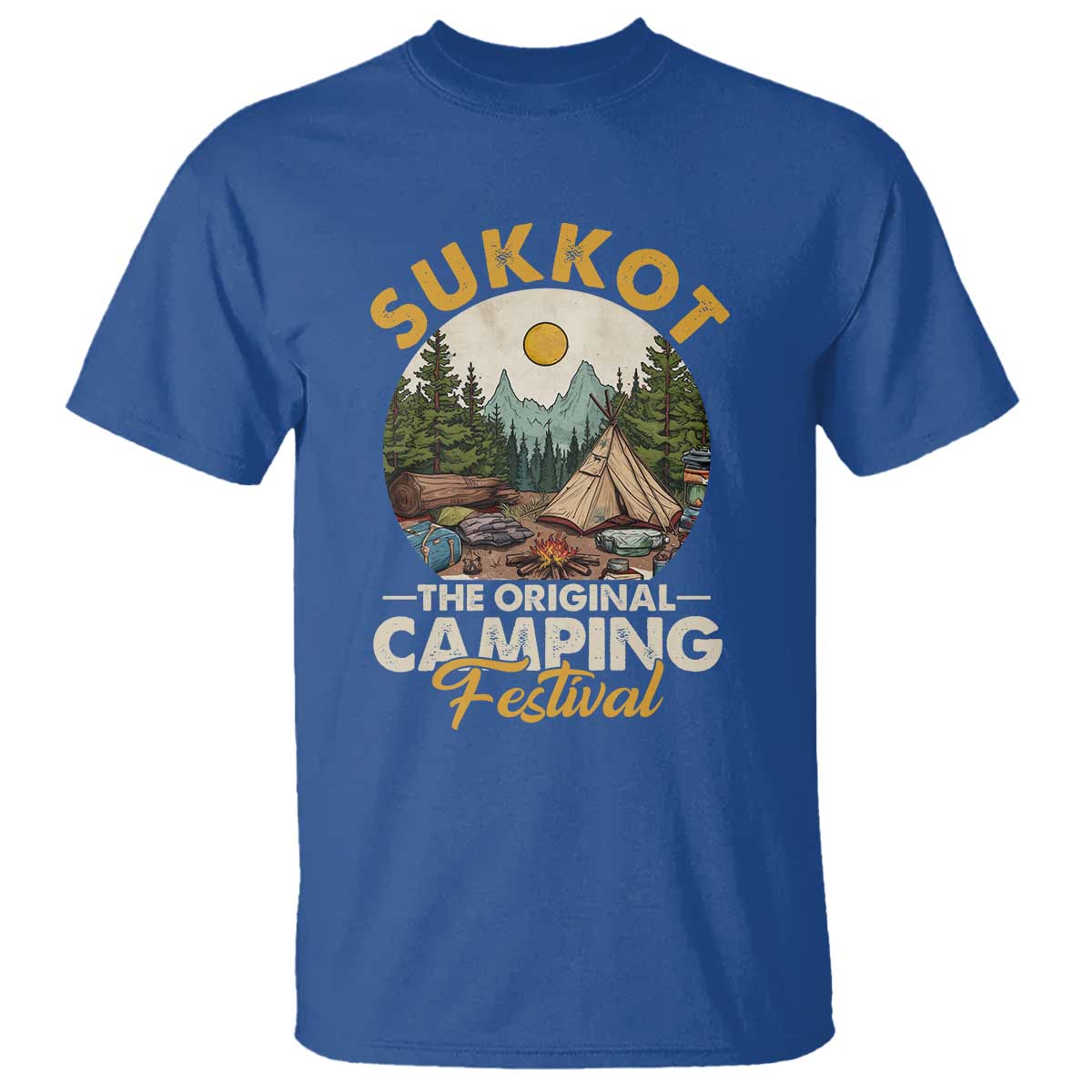 Sukkot T Shirt The Original Camping Festival Vintage Jewish Holiday - Wonder Print Shop