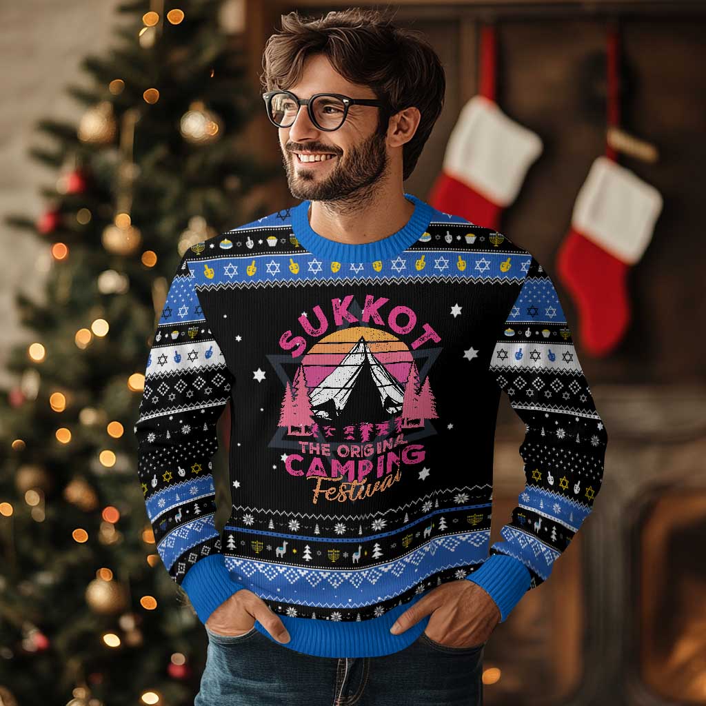 Sukkot Hanukkah Ugly Sweater The Original Camping Festival Jewish Holiday - Wonder Print Shop