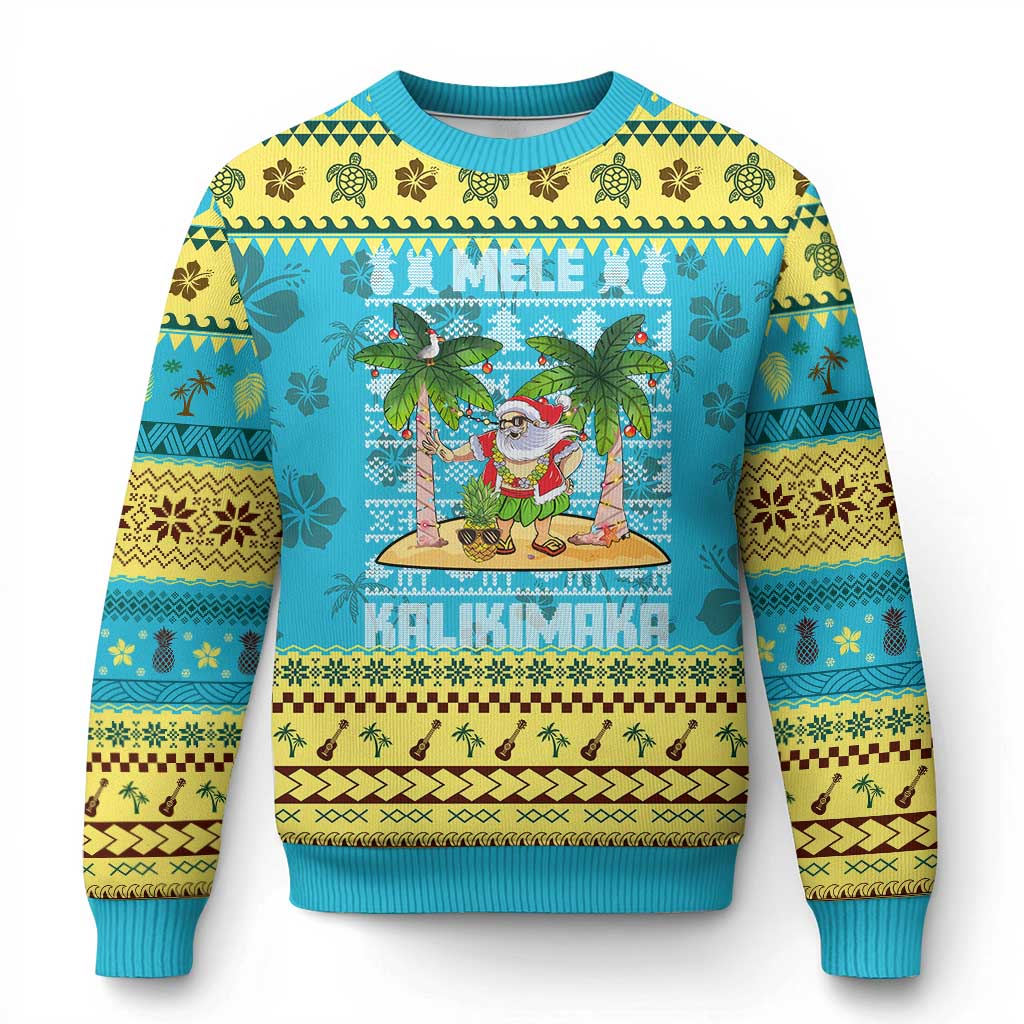 Xmas In Hawaii Ugly Christmas Sweater Mele Kalikimaka Santa Hawaiian Christmas Hula Dance - Wonder Print Shop