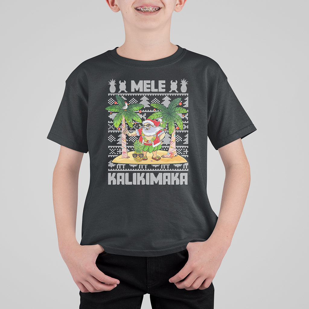 Mele Kalikimaka Santa Hawaiian Christmas Hula Dance T Shirt For Kid - Wonder Print Shop