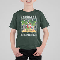 Mele Kalikimaka Santa Hawaiian Christmas Hula Dance T Shirt For Kid - Wonder Print Shop