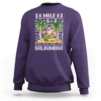 Mele Kalikimaka Santa Hawaiian Christmas Hula Dance Sweatshirt - Wonder Print Shop