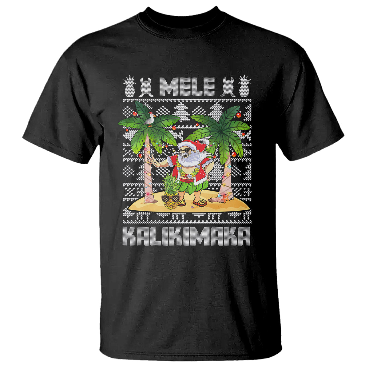 Mele Kalikimaka Santa Hawaiian Christmas Hula Dance T Shirt - Wonder Print Shop