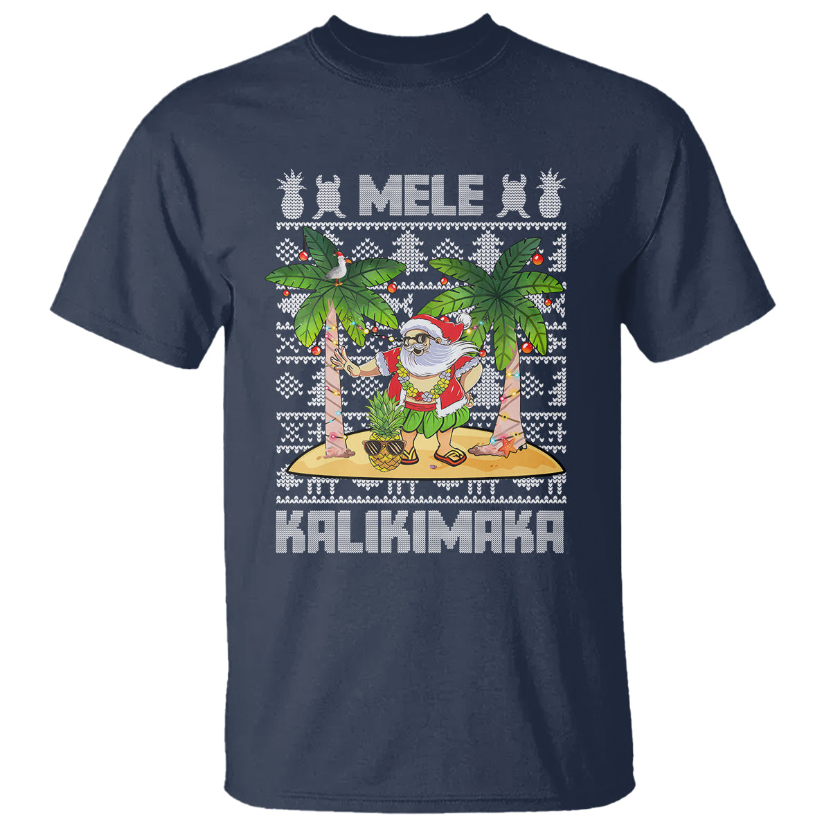 Mele Kalikimaka Santa Hawaiian Christmas Hula Dance T Shirt - Wonder Print Shop