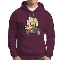 Christmas Hoodie Santa Riding Motorcycle Biker City At Night Holiday - Wonder Print Shop