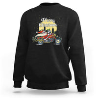Christmas Sweatshirt Santa Riding Motorcycle Biker City At Night Holiday - Wonder Print Shop