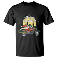Christmas T Shirt Santa Riding Motorcycle Biker City At Night Holiday - Wonder Print Shop