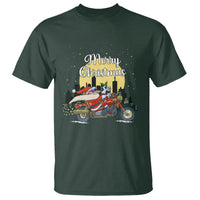 Christmas T Shirt Santa Riding Motorcycle Biker City At Night Holiday - Wonder Print Shop