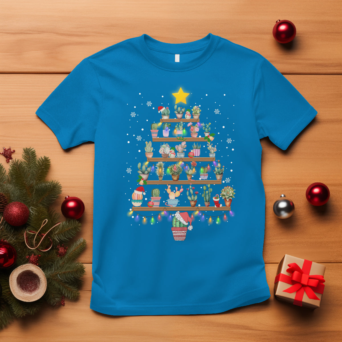 Succulent Christmas Tree Cactus Gardener T Shirt - Wonder Print Shop
