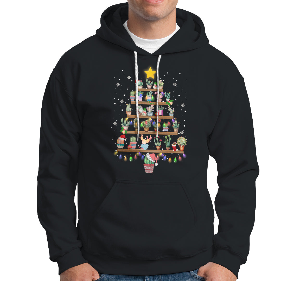 Succulent Christmas Tree Cactus Gardener Hoodie - Wonder Print Shop