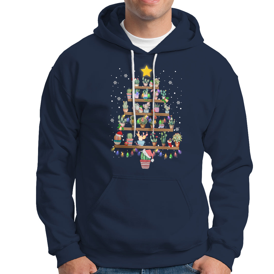 Succulent Christmas Tree Cactus Gardener Hoodie - Wonder Print Shop