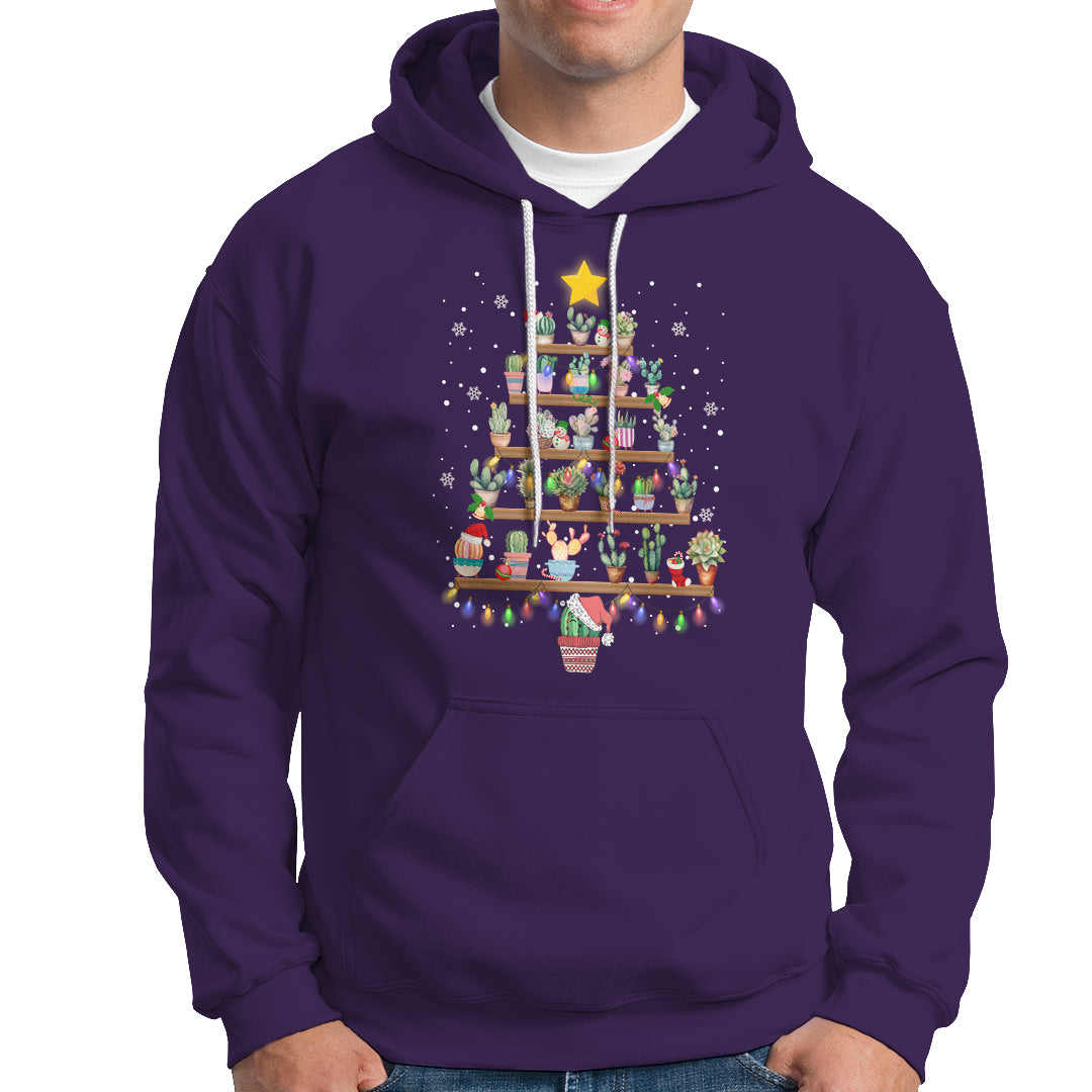 Succulent Christmas Tree Cactus Gardener Hoodie - Wonder Print Shop