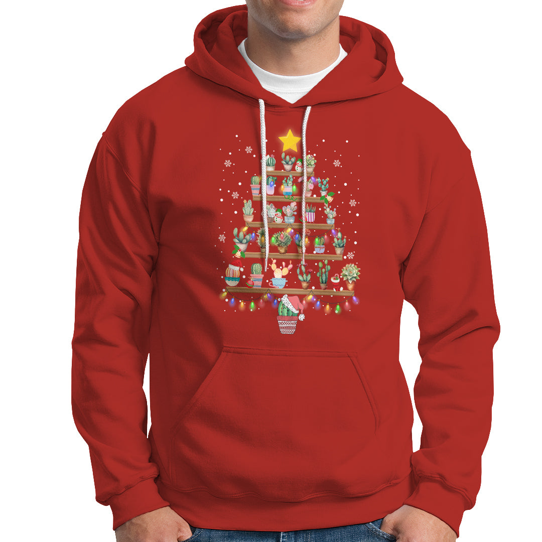 Succulent Christmas Tree Cactus Gardener Hoodie - Wonder Print Shop