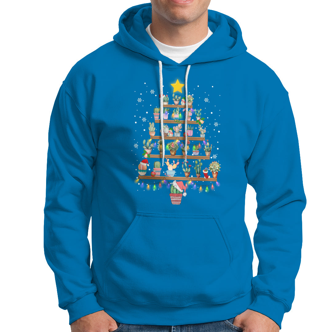 Succulent Christmas Tree Cactus Gardener Hoodie - Wonder Print Shop