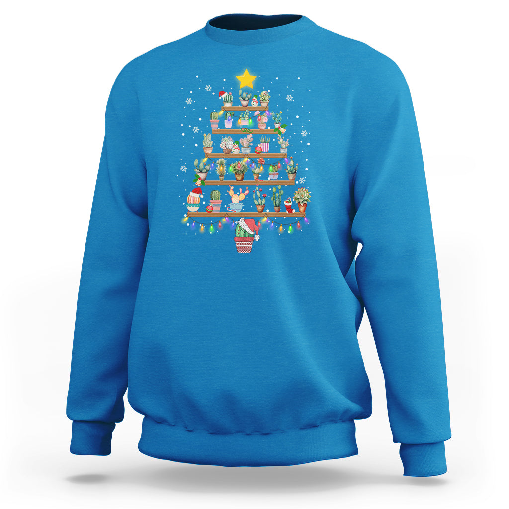 Succulent Christmas Tree Cactus Gardener Sweatshirt - Wonder Print Shop