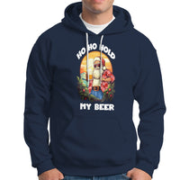 Christmas In Hawaii Hoodie Ho Ho Hold My Beer Cool Santa Sunglass - Wonder Print Shop