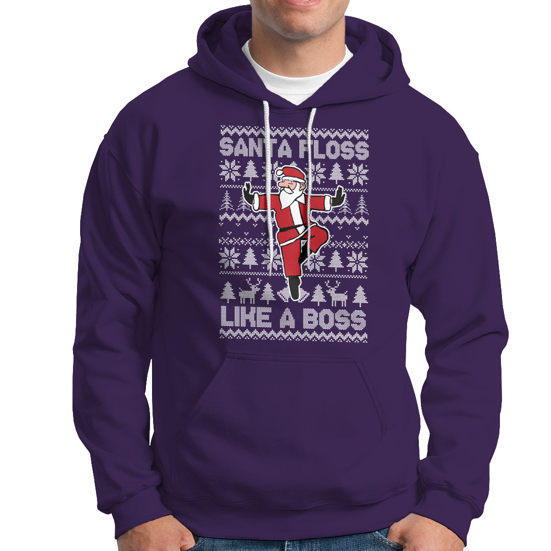 Christmas Hoodie Santa Floss Like A Boss Funny Dancing - Wonder Print Shop