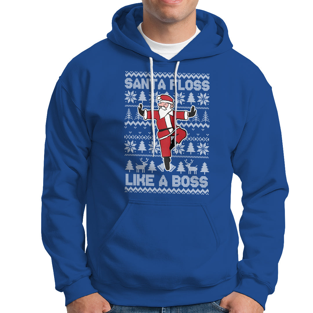 Christmas Hoodie Santa Floss Like A Boss Funny Dancing - Wonder Print Shop