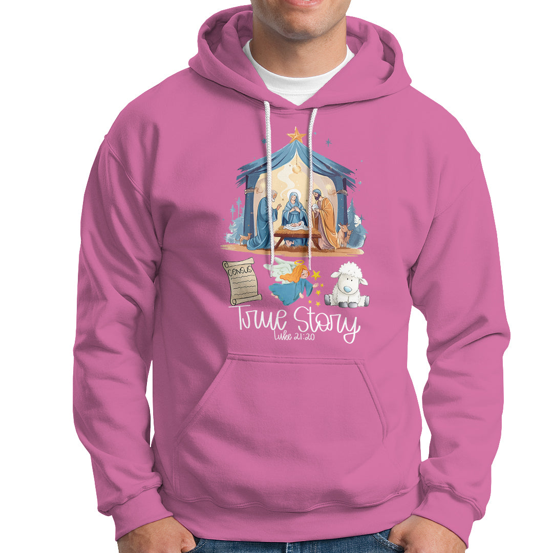 True Story Nativity Christmas Baby God Jesus Christian Hoodie - Wonder Print Shop