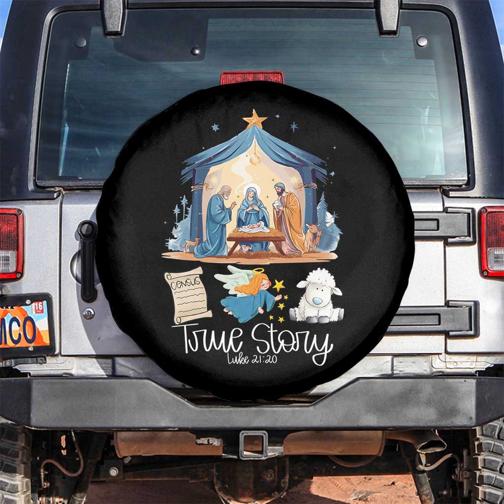 True Story Nativity Christmas Baby God Jesus Christian Spare Tire Cover