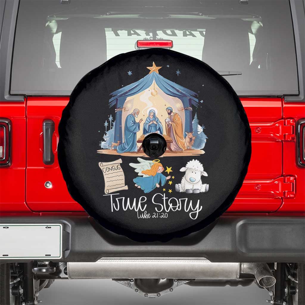 True Story Nativity Christmas Baby God Jesus Christian Spare Tire Cover