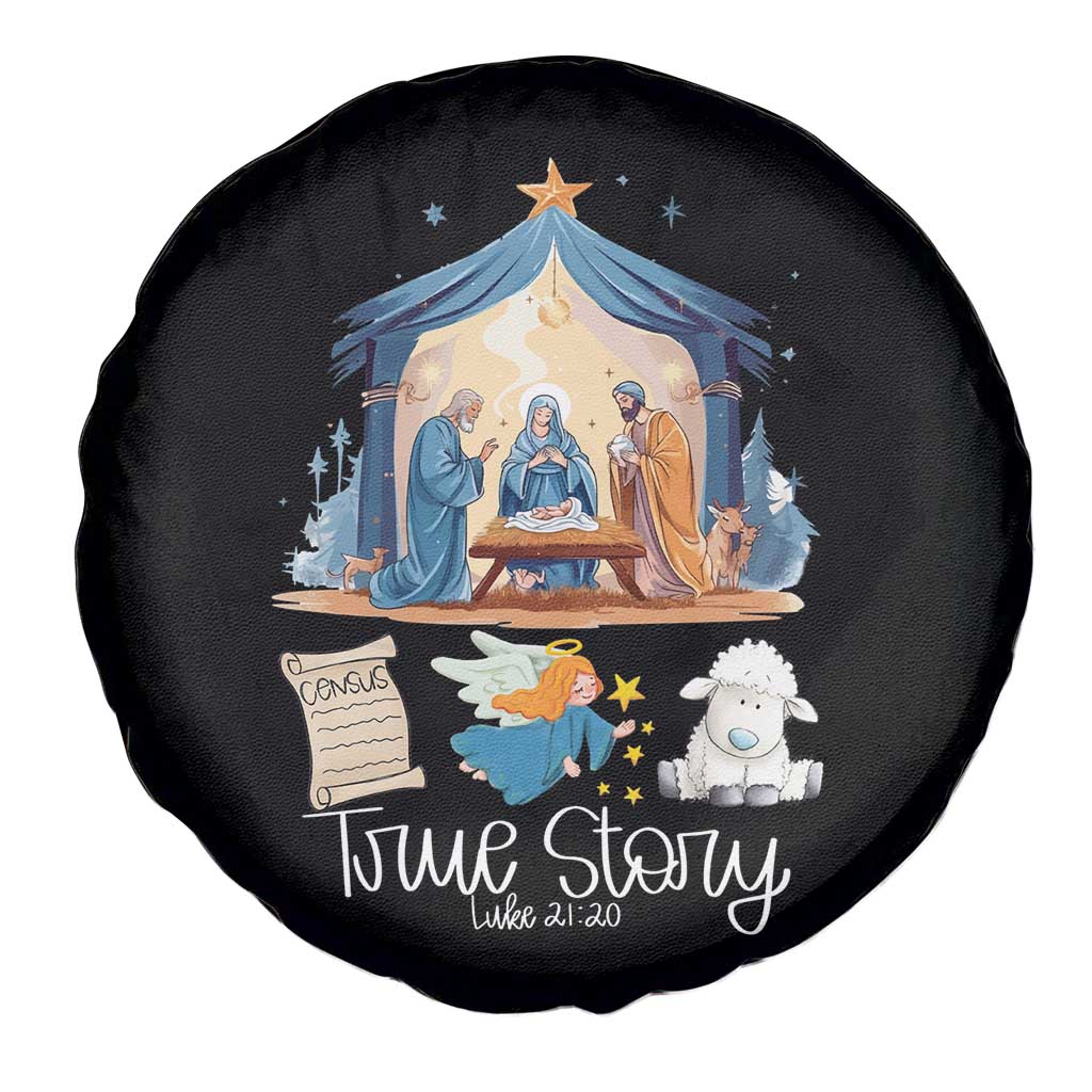 True Story Nativity Christmas Baby God Jesus Christian Spare Tire Cover