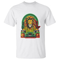 Rasta Reggae Music Headphones Jamaican Pride Lion Boombox T Shirt - Wonder Print Shop