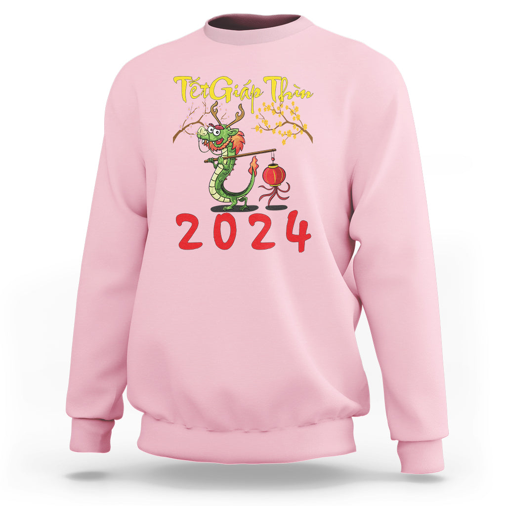 Vietnamese Lunar New Year Sweatshirt Tet Giap Thin Dragon Year 2024 Chuc Mung Nam Moi - Wonder Print Shop