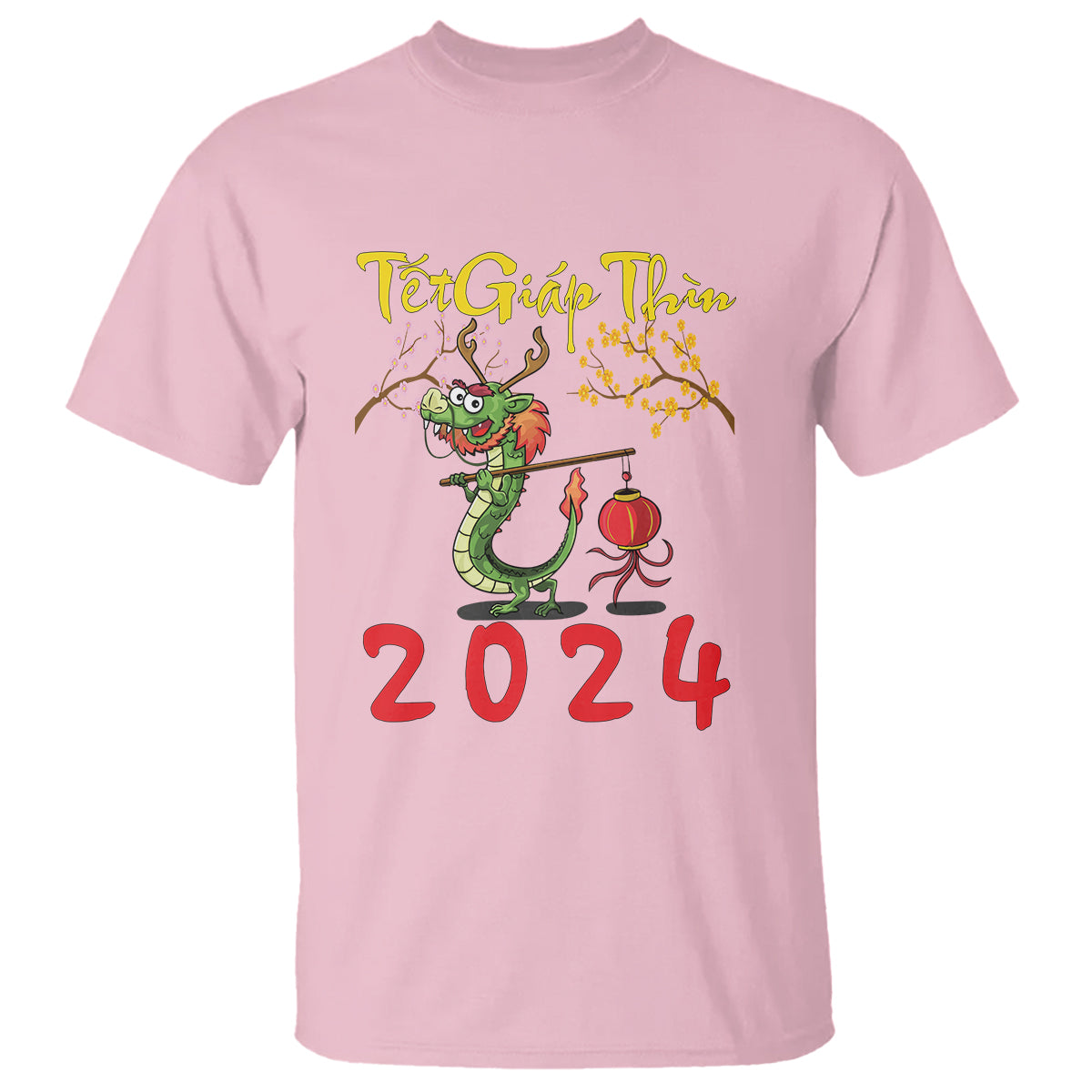 Vietnamese Lunar New Year T Shirt Tet Giap Thin Dragon Year 2024 Chuc Mung Nam Moi - Wonder Print Shop