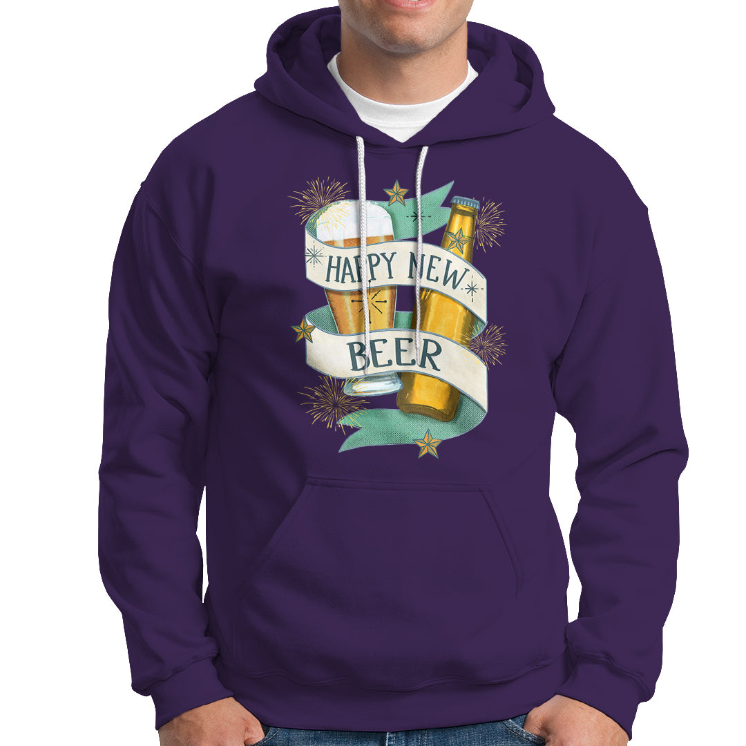 Happy New Beers Funny New Year Eve NYE Party Beer Lover Hoodie - Wonder Print Shop