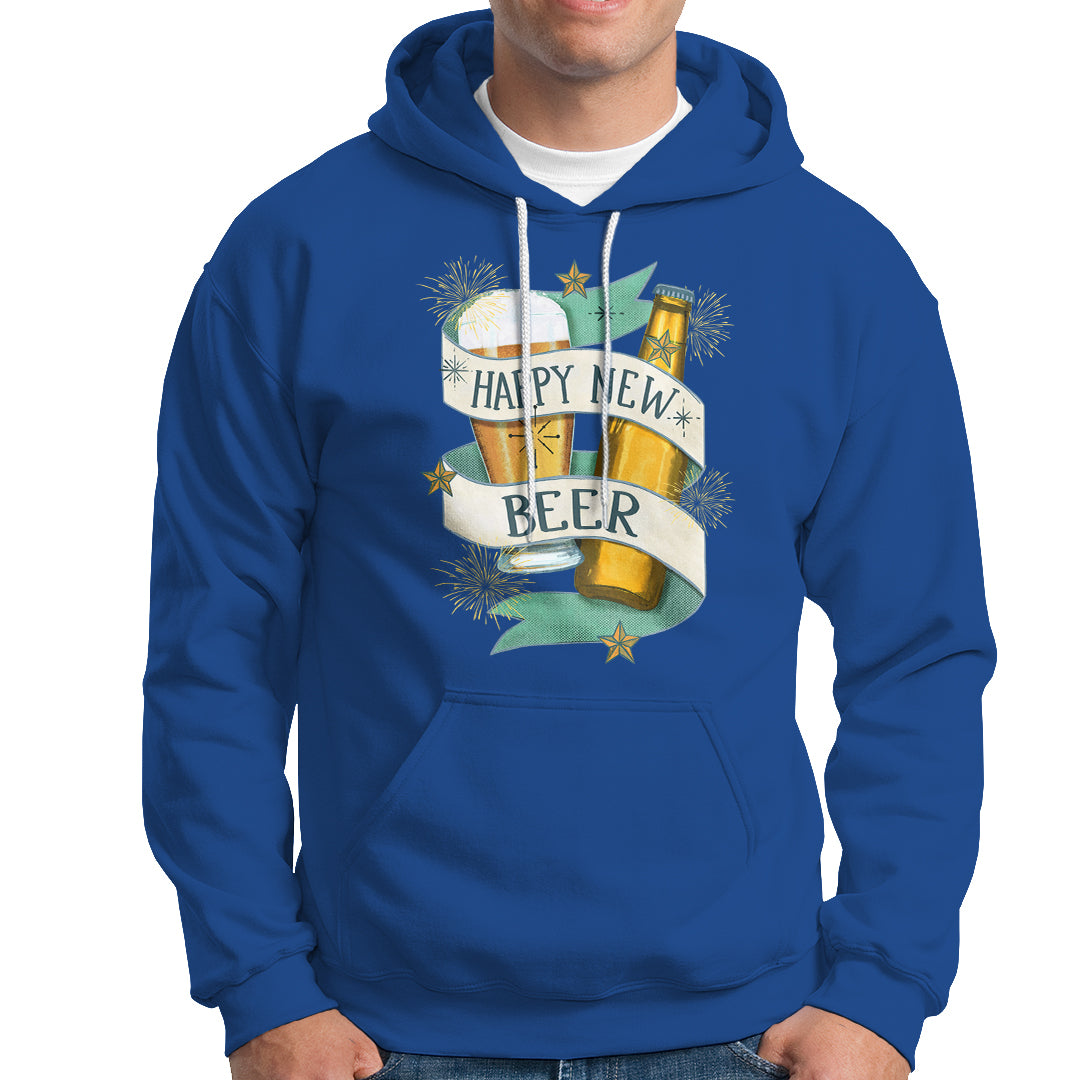 Happy New Beers Funny New Year Eve NYE Party Beer Lover Hoodie - Wonder Print Shop