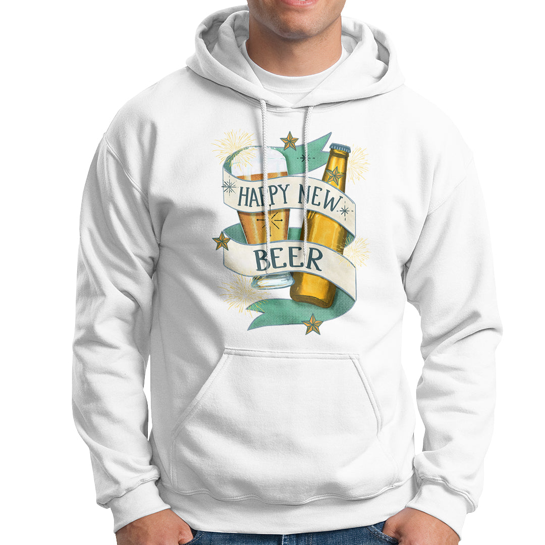 Happy New Beers Funny New Year Eve NYE Party Beer Lover Hoodie - Wonder Print Shop