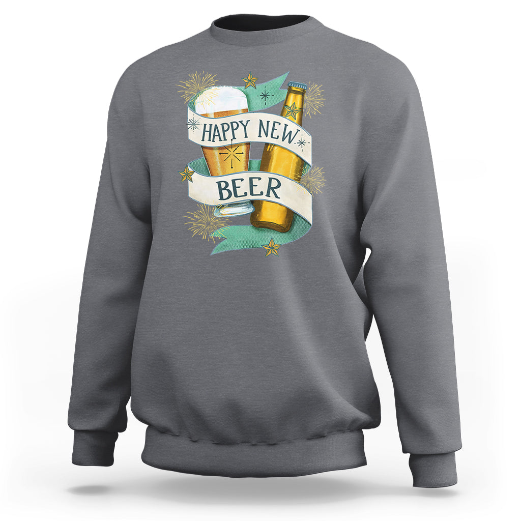 Happy New Beers Funny New Year Eve NYE Party Beer Lover Sweatshirt - Wonder Print Shop