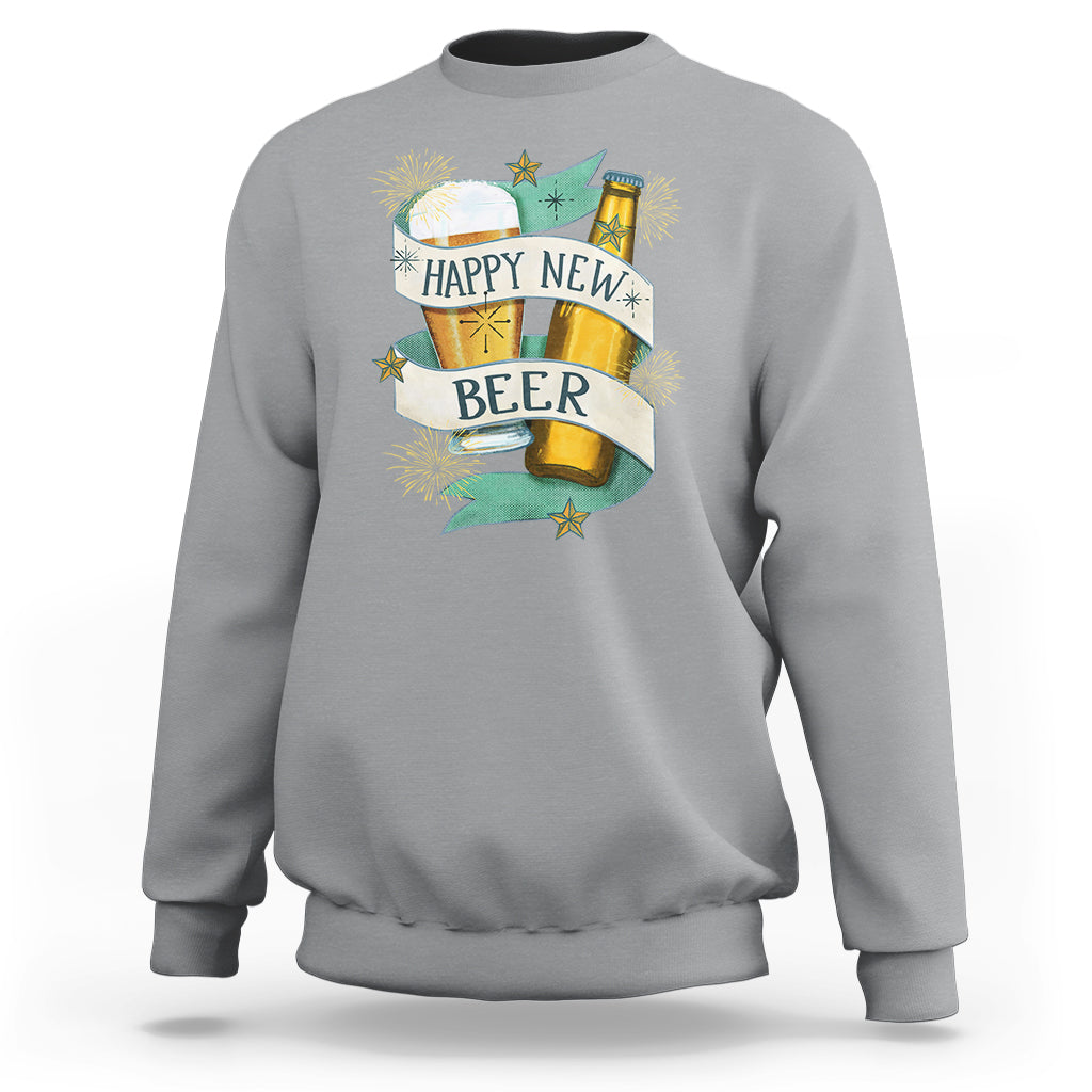 Happy New Beers Funny New Year Eve NYE Party Beer Lover Sweatshirt - Wonder Print Shop