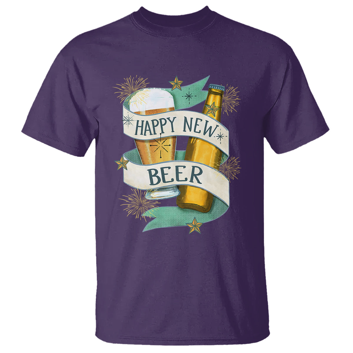 Happy New Beers Funny New Year Eve NYE Party Beer Lover T Shirt - Wonder Print Shop
